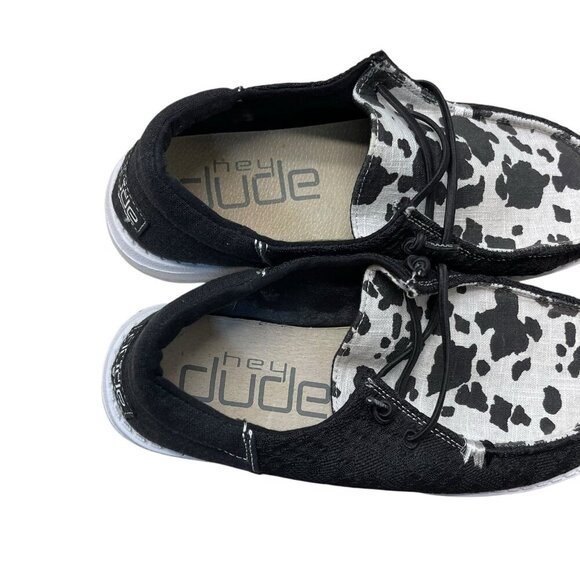 Hey Dude Wendy Boho Cow Wild Size 6 Shoes Cloud Slip On Sneakers - Picture 2 of 7